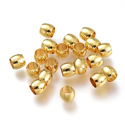 Perles séparateurs en laiton, Plaqué longue durée, colonne, or, 5.5x5mm, Trou: 4mm