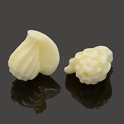 Synthetic Coral Beads, The Ocean Undersea World Series,3D Spiral Shell Cone Snail, Dyed, Beige, 12x11x7mm, Hole: 1mm