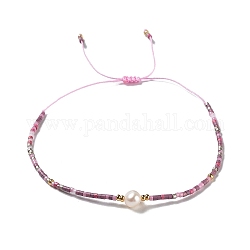 Bracelets de perles tressées en perles d'imitation de verre et graines, bracelet réglable, chardon, 11 pouce (28 cm)