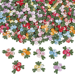 Ph pandahall 160 pièces 8 couleurs patch brodé patchs décoratifs floraux applique de fleur pour vêtements vestes jeans sacs sacs à dos t-shirt jupe écharpe chapeau bricolage décoration arts artisanat