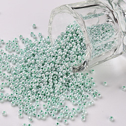 11/0 Grade A Ceylon Glass Seed Beads, Round, Aquamarine, 2.3x1.5mm, Hole: 1mm, about 5300pcs/50g