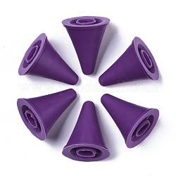 Tapas de aguja de tejer herramientas de tejer diy plástico, tope para agujas de tejer, púrpura, 20x17mm, agujero: 5 mm