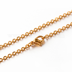 304 in acciaio inossidabile collane a catena cavo, oro, 17.7 pollice (45 cm)