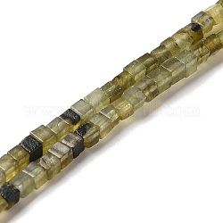 Perline labradorite naturale fili, cubo, 2~2.5x2.5~3.5x2.5~3mm, Foro: 0.4 mm, circa 157~165pcs/filo, 14.96~15.75'' (38~40 cm)
