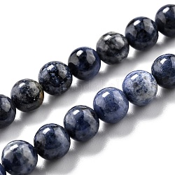 Fili di perle di quarzo dumortierite naturale, tondo, 6.5mm, Foro: 1 mm, circa 60pcs/filo, 15.43'' (39.2 cm)