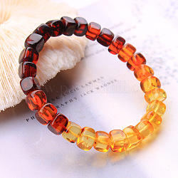 Bracelets extensibles en ambre naturel cube pour femmes, largeur : 0.85~0.9 cm, diamètre intérieur: 2 pouce (5 cm)