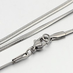 Collares de cadena de espiga de 304 acero inoxidable, con cierre de langosta, color acero inoxidable, 18.3 pulgada (46.5 cm), 2mm