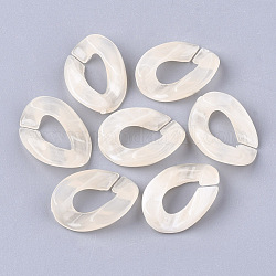 Anelli ad anelli acrilici, gemstone imitato, twist, biancheria, 24x17x5.5mm, Foro: 12x6 mm, circa 590pcs/500g