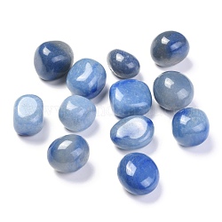 Perles d'aventurine bleues naturelles, pierres de guérison, pour la thérapie de méditation équilibrant l'énergie, sans trou, pépites, pierre roulée, gemmes de remplissage de vase, 22~30x19~26x18~22mm, environ 40 pcs/1000 g