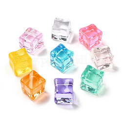 Cubetti di ghiaccio quadrati in resina trasparente, cristalli di diamante di roccia di ghiaccio trasparente, per l'arredamento della casa delle bambole dell'acquario del giardino domestico, colore misto, 18x18x17mm