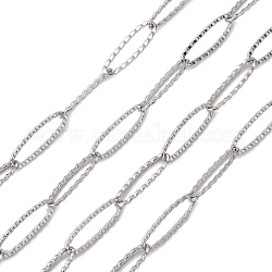 Cadenas de cable de 304 acero inoxidable, textrued, soldada, la cadena de decoración, anillo ovalado, color acero inoxidable, 20x6x1mm