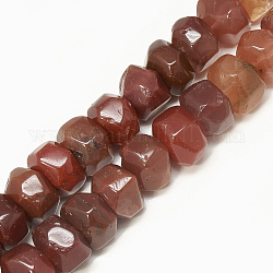 Natürlichen Karneol-Perlen Stränge, gefärbt, Nuggets, 12~16x6~11 mm, Bohrung: 1 mm, ca. 40~50 Stk. / Strang, 15.7 Zoll