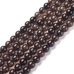 Hebras de perlas naturales de cuarzo ahumado, redondo, 6mm, agujero: 1 mm, aproximamente 61 pcs / cadena, 14.9 pulgada ~ 15.1 pulgadas