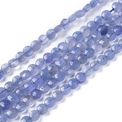 Natürliche Tansanitblau Perlen Stränge, facettiert, Flachrund, 3.5~4.5x2~2.5 mm, Bohrung: 0.5 mm, ca. 98~107 Stk. / Strang, 15.35 Zoll (39 cm) lang