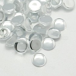 Cabuchones de diamante de imitación de acrílico de Taiwan imitación, la espalda plana y lisa, semicírculo, cúpula, Claro, 18x8mm