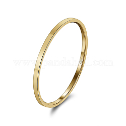 925 anello a fascia semplice in argento sterling, con timbro s925, vero placcato oro 14k, larghezza: 1 mm, misura degli stati uniti 7 (17.3mm)