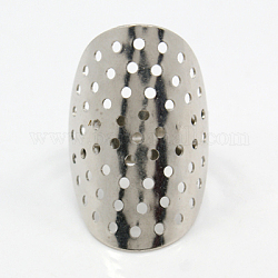 Messing einstellbar Siebring Basen, Ringschienen, Pad-Ring Basis Zubehör, ovale Schale, Platin Farbe, 17 mm Innen Durchmesser