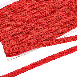 Кружевные ленты из полиэстера с многоножкой, для украшения ткани своими руками, цветочный узор, темно-красный, 1/2 дюйм (12 мм)