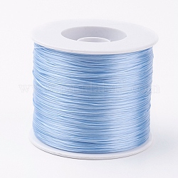 Koreanische flache elastische Kristallschnur, elastischer Perlenfaden, für Stretcharmbandherstellung, Licht Himmel blau, 0.5 mm, ca. 546.8 Yard (500m)/Rolle