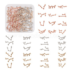Fashewelry 3 Sets 3 Colors Zinc Alloy with Glass Rhinestone Jewelry Pendant Accessories, Twelve Constellations Series, Mixed Color, 15x31mm, Hole: 1mm, 12pcs/set, 1 set/color