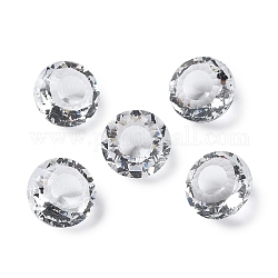 Cabochons en verre transparent strass, facette, pointé en arrière, diamant, clair, 10x7mm