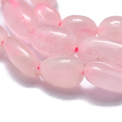 Fili di perline quarzo roso  naturale , pietra burrattata, pepite, 10~11x7~8x5~6mm, Foro: 0.8 mm, circa 37pcs/filo, 15.75 pollice (40 cm)