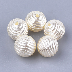 Perles en acrylique de perle d'imitation, perles de ruche, ronde, beige, 10x9mm, Trou: 1.6mm