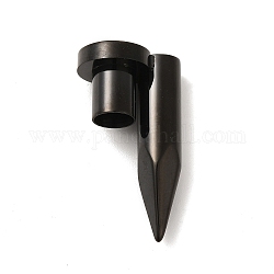 イオンプレーティング(ip) 304 ステンレス鋼の艶出しコードエンドキャップ  弾丸の形  ガンメタ色  29.5x16.5x11.5mm  穴：6mm