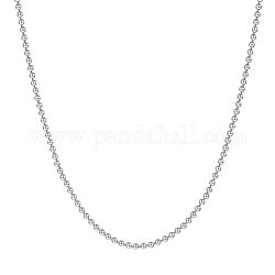 Shegrace, collane con catena a sfere in argento sterling placcato rodio, con chiusure di anello di primavera, platino, 925 pollice (15.75 cm)