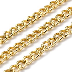 Оксидированные алюминиевые цепи с алмазной огранкой и гранеными бордюрами, витые цепочки, несварные, с катушкой, золотой свет, 5x3.5x1.2 мм, около 328.08 фута (100 м) / рулон