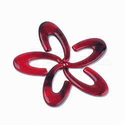 Acrylic Beads, Imitation Gemstone Style, No Hole/Undrilled, Red, 46x25x5mm, about 200pcs/500g