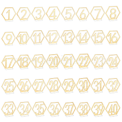 NBEADS 40 Pcs Acrylic Table Numbers, 1-40 Wedding Hexagon Table Numbers Reception Stands Seat Numbers with Holder Base for Wedding Party Event Catering Decoration