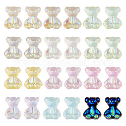 180 cabochons en résine transparente irisée arc-en-ciel 12 couleurs, ours, couleur mixte, 7~7.5x5.5~6x3.5~4mm, 15 pcs / couleur
