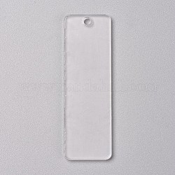 Transparent Blank Acrylic Pendants, for DIY Keychains, Bag Tags, Gift Tags, Christmas Ornaments, Rectangle, Clear, 76x24.5x2.5mm, Hole: 3.5mm
