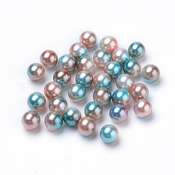 Rainbow Acrylic Imitation Pearl Beads, Gradient Mermaid Pearl Beads, No Hole, Round, Camel, 2.5mm, about 60600pcs/500g