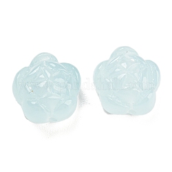 Perles de résine translucide, fleur, cyan clair, 13x12.5x7.5mm, Trou: 1.5mm