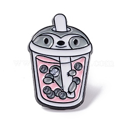Pasador de esmalte bradypod y bubble cup, broche de esmalte de aleación animal, imperdible antiexposicion para mujer en escote, electroforesis negro, rosa, 30.5x20x10.5mm, pin: 1 mm