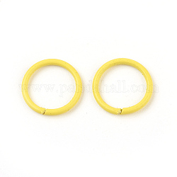 Anneaux de jonction ouverts en fer, jaune, 18 jauge, 10x1mm, diamètre intérieur: 8 mm