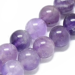 Chapelets de perles en améthyste naturelle, ronde, 6.5mm, Trou: 0.8mm, Environ 28 pcs/chapelet, 6.8 pouce (17.5 cm)