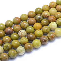 Chapelets de perles en opale jaune naturelle, ronde, 10~10.5mm, Trou: 0.8mm, Environ 40 pcs/chapelet, 15.35 pouce (39 cm)
