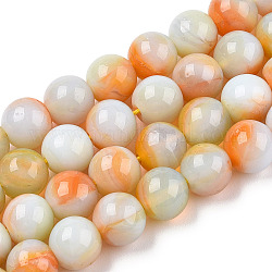 Handgemachte Murano Glas Perlen Stränge, Runde, dunkelgolden, 10 mm, Bohrung: 1.2 mm, ca. 38 Stk. / Strang, 14.17'' (36 cm)