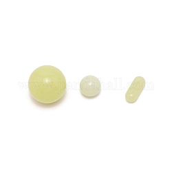 Perles de quartz, rond & capsule, sans trou, lumineux, teinte, verge d'or pale, 20mm, 3 pièces / kit
