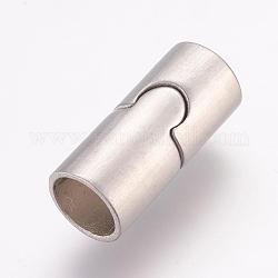 304 Magnetverschluss aus Edelstahl mit Klebeenden, Kolumne, matt, Edelstahl Farbe, 22x10 mm, Bohrung: 8 mm