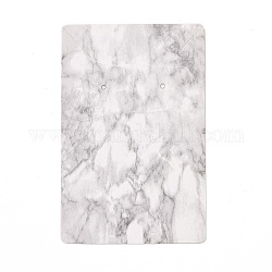Cartes d'affichage de collier de boucle d'oreille en carton, rectangle, gris clair, motif de marbre, 9.1x6x0.05 cm, Trou: 1.8mm