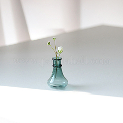 Bottiglie di vaso di vetro in miniatura trasparente, accessori per la casa delle bambole da giardino micro paesaggistico, decorazioni per oggetti di scena fotografici, verde acqua, 22x27mm