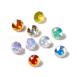Стеклянные кабошоны со стразами в стиле AB, задние и задние, алмаз, разноцветные, 6x4 мм