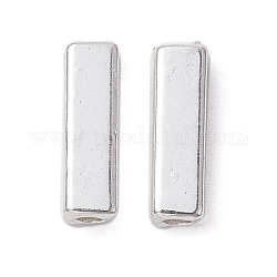 Alloy Beads, Long-Lasting Plated, Rectangle, Silver, 10x3x3mm, Hole: 1.4mm