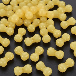 Perline acrilico jelly imitato, forme ossee, giallo, 9x17.5x8.5mm, Foro: 1.8 mm, circa 600pcs/500g
