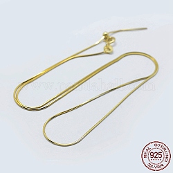 Collares de cadena de 925 plata esterlina, con cuentas de tapón deslizante y cierres de anillo de resorte, con 925 sello, dorado, 18 pulgada (45 cm), agujero: 2 mm, pin: 0.8 mm