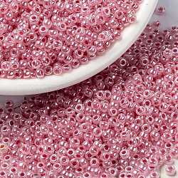 Perles rocailles miyuki rondes, Perles de rocaille japonais, (rr535) œillet rose ceylon, 8/0, 3mm, Trou: 1mm, environ 2111~2277 pcs/50 g